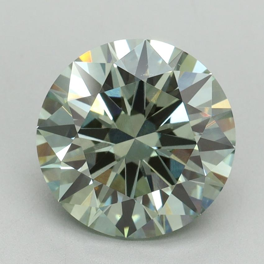 3.31 Ct. Fancy Vivid Green Round Lab Grown Diamond