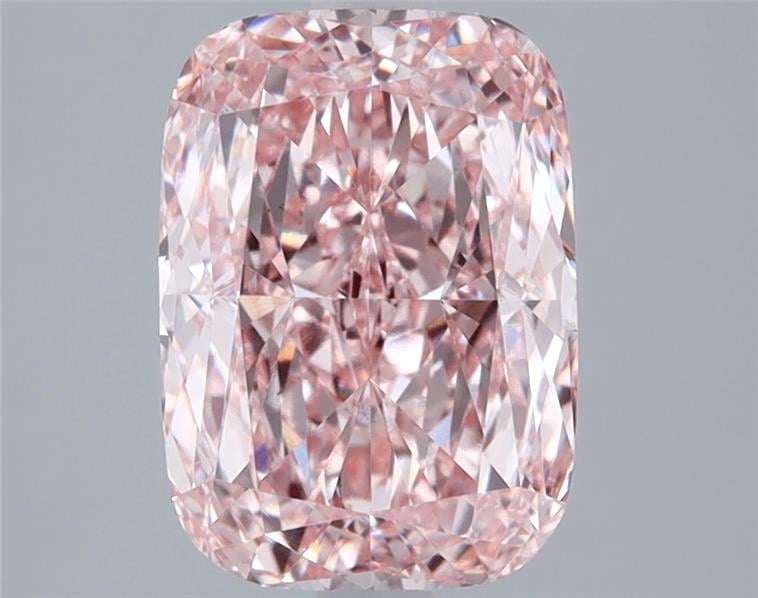 2.89 Ct. Fancy Vivid  Pink Cushion Lab Grown Diamond