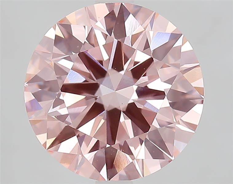 4.07 Ct. Fancy Vivid  Pink Round Lab Grown Diamond