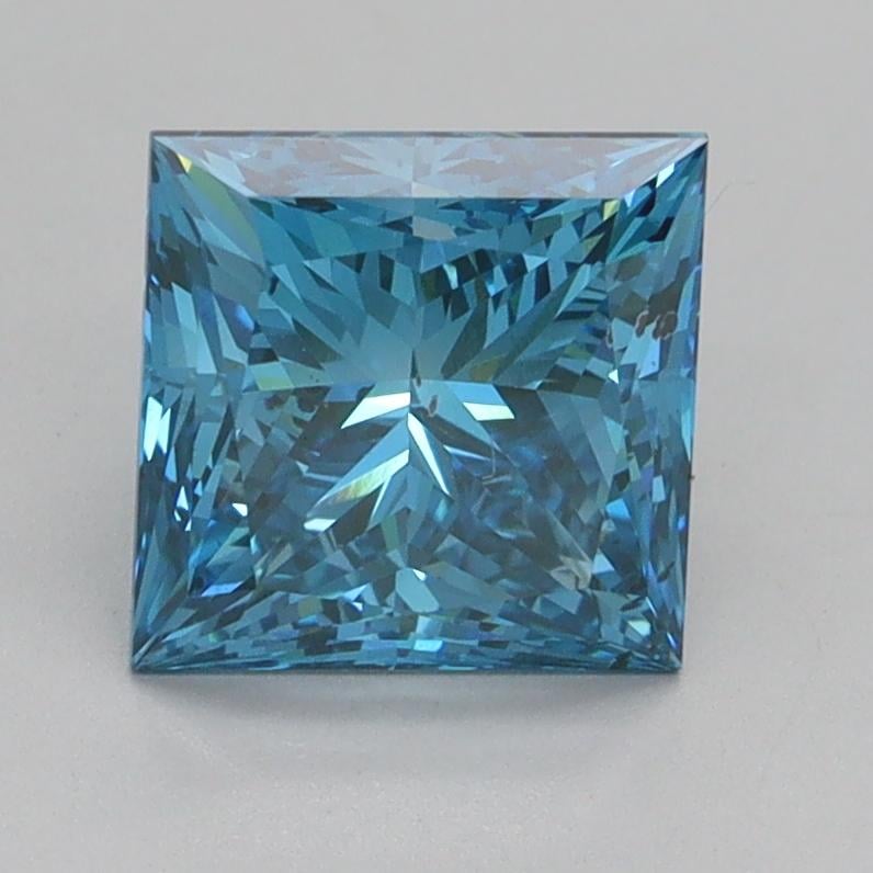 2.00 Ct. Fancy Vivid Malibu Blue Princess Lab Grown Diamond