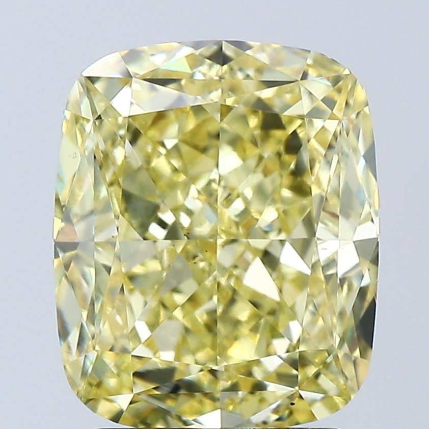 3.01 Ct. Fancy Vivid Yellow Cushion Lab Grown Diamond