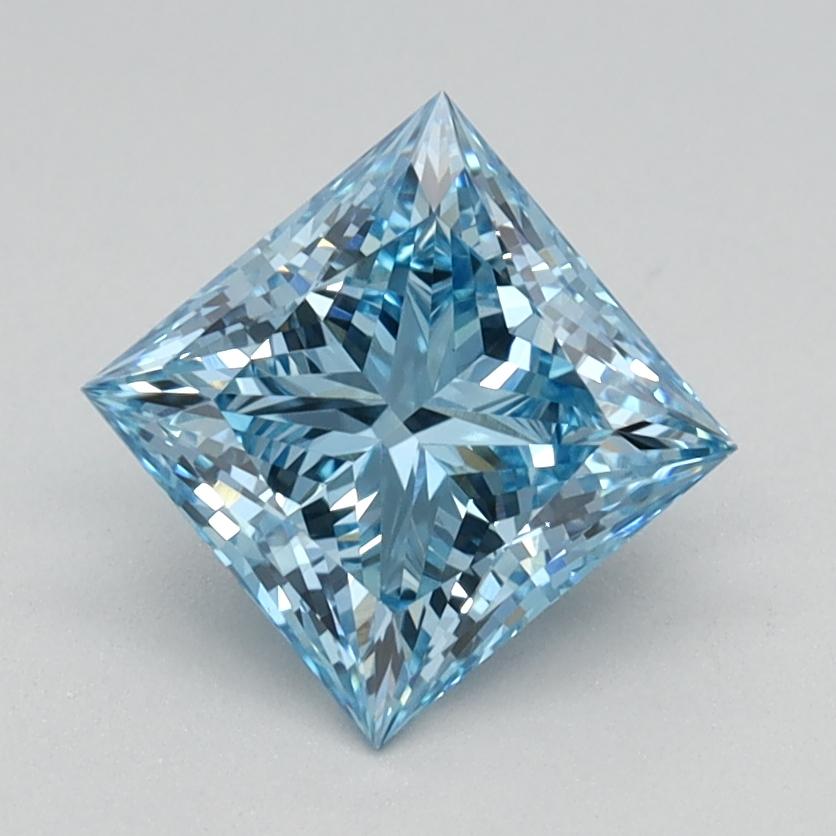 1.09 Ct. Fancy Vivid Blue Princess Lab Grown Diamond