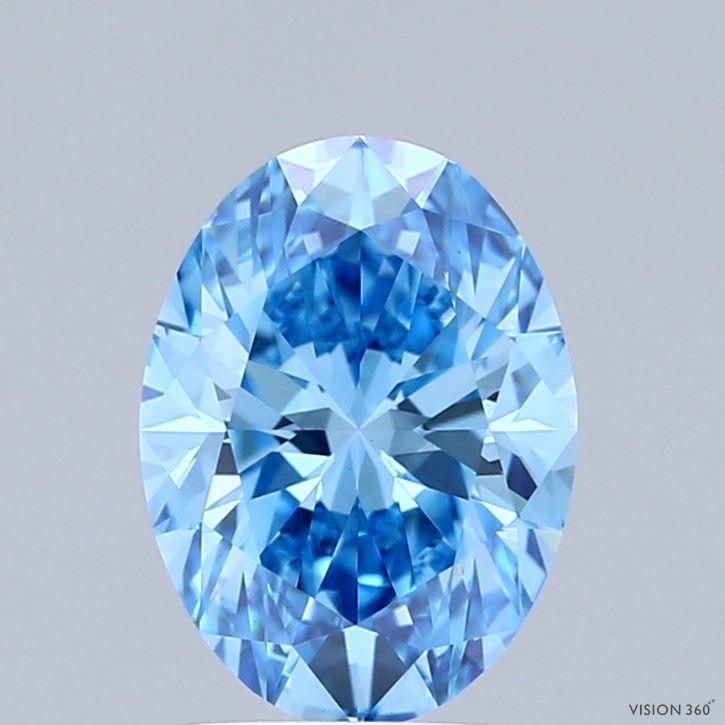 1.62 Ct. Fancy Vivid Blue Oval Lab Grown Diamond