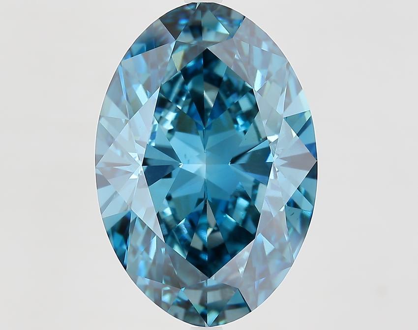 11.25 Ct. Fancy Vivid Blue Oval Lab Grown Diamond