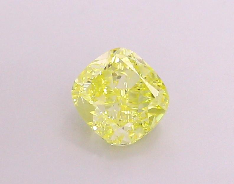 1.51 Ct. Fancy Vivid Yellow Cushion Lab Grown Diamond