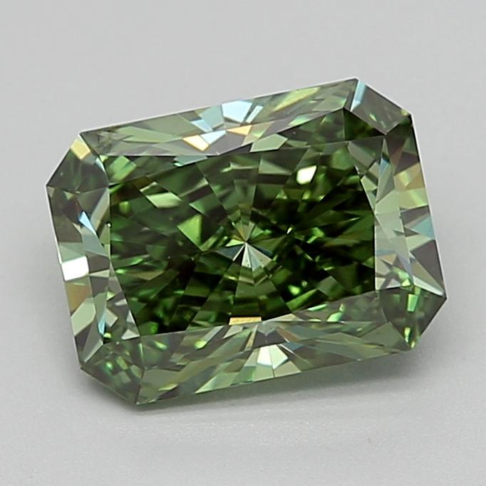 3.01 Ct. Fancy Vivid  Green Radiant Lab Grown Diamond