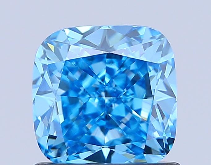 1.07 Ct. Fancy Vivid Blue Cushion Lab Grown Diamond