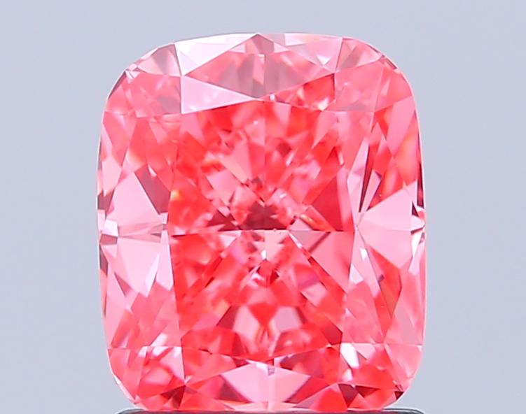 1.58 Ct. Fancy Vivid Pink Cushion Lab Grown Diamond