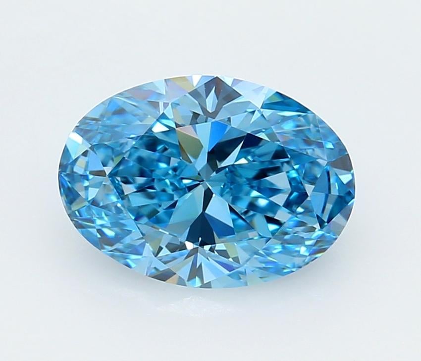 2.50 Ct. Fancy Vivid  Blue Oval Lab Grown Diamond
