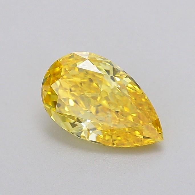 0.91 Ct. Fancy Vivid  Yellow Pear Lab Grown Diamond