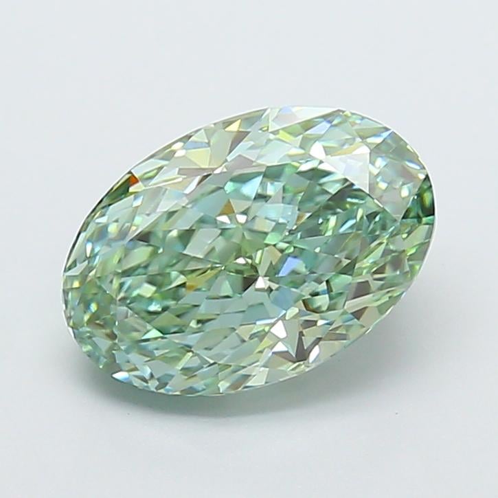 4.03 Ct. Fancy Vivid Green Oval Lab Grown Diamond