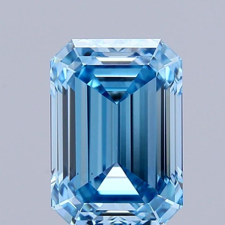 1.45 Ct. Fancy Vivid  Blue Emerald Lab Grown Diamond