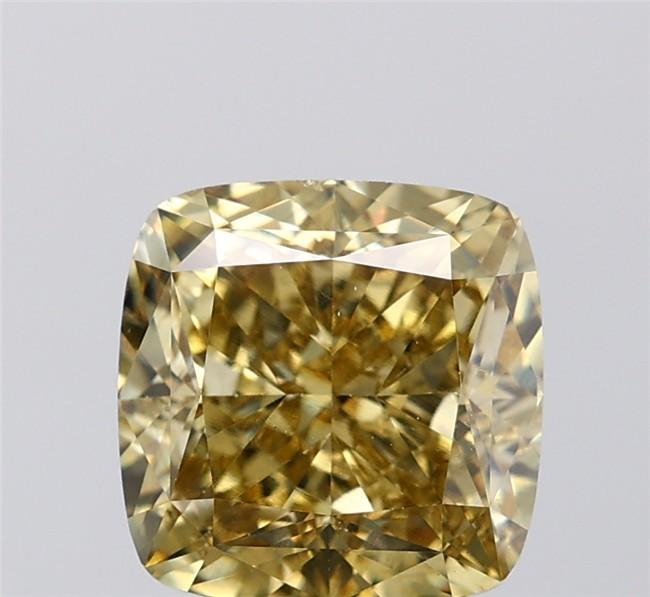 4.04 Ct. Fancy Intense  Yellow Cushion Lab Grown Diamond