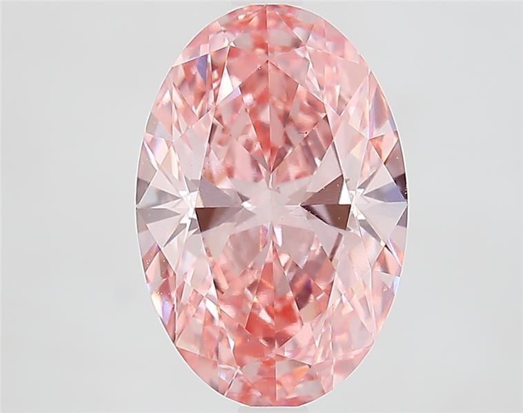 3.41 Ct. Fancy Vivid  Pink Oval Lab Grown Diamond