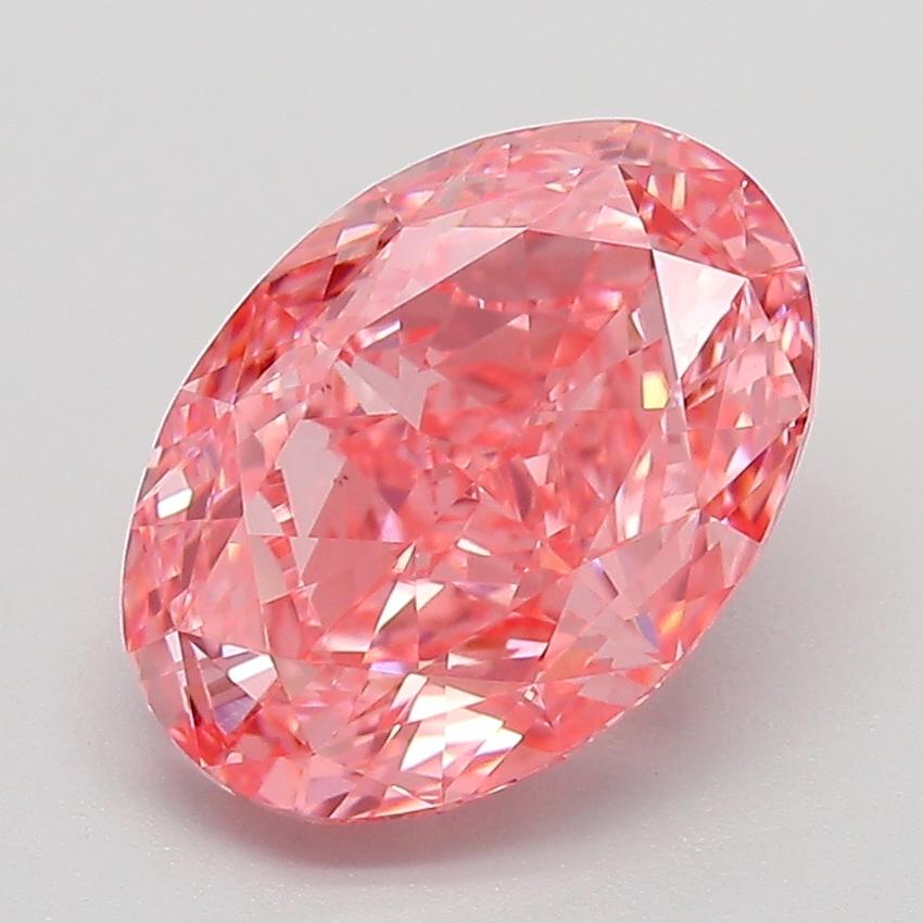 3.06 Ct. Fancy Vivid Pink Oval Lab Grown Diamond