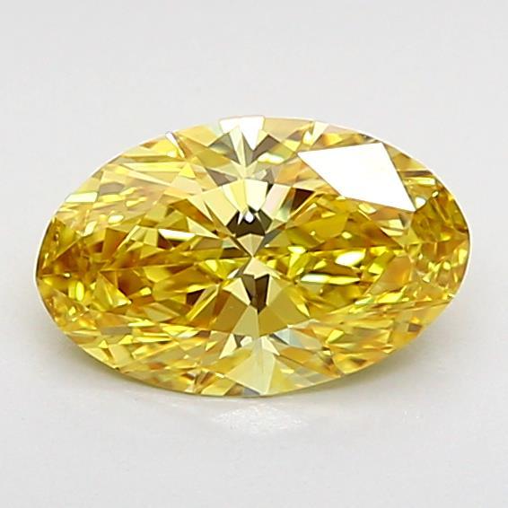 0.82 Ct. Fancy Intense Yellow Oval Lab Grown Diamond