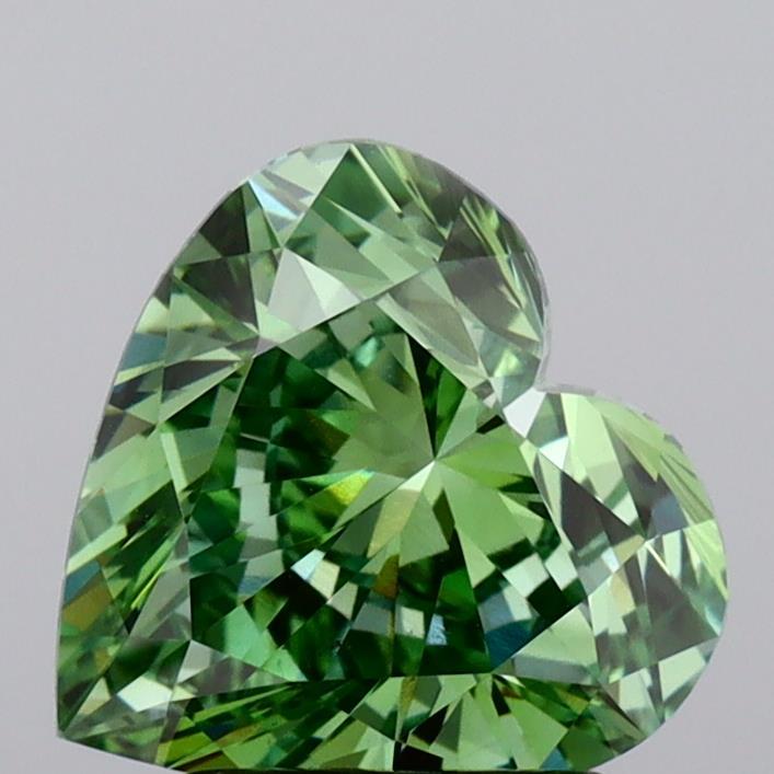 2.05 Ct. Fancy Vivid Green Heart Lab Grown Diamond