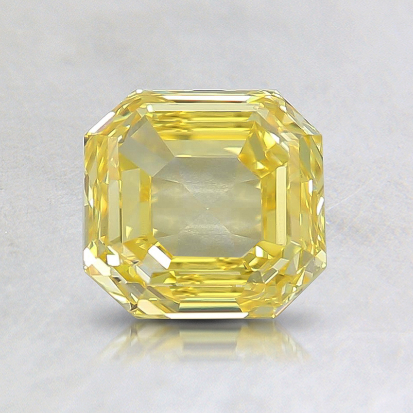1.09 Ct. Fancy Vivid Yellow Asscher Lab Grown Diamond