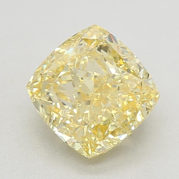 3.71 Ct. Fancy Vivid Yellow Cushion Lab Grown Diamond