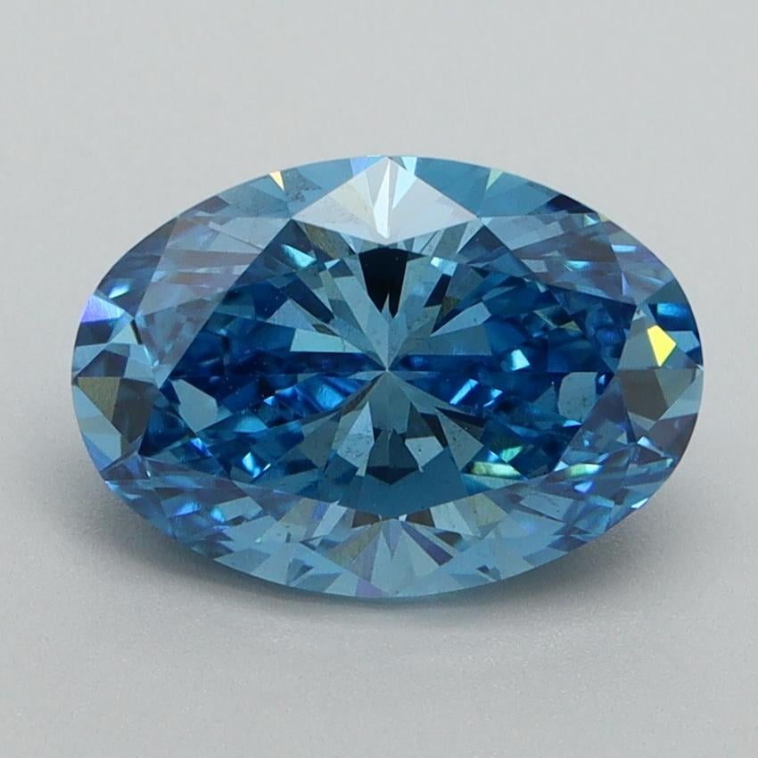 2.12 Ct. Fancy Vivid Blue Oval Lab Grown Diamond