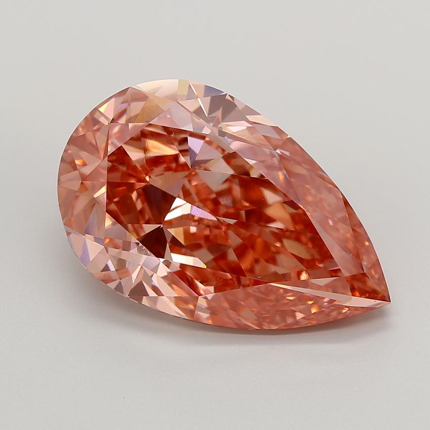 15.02 Ct. Fancy Vivid  Pink Pear Lab Grown Diamond