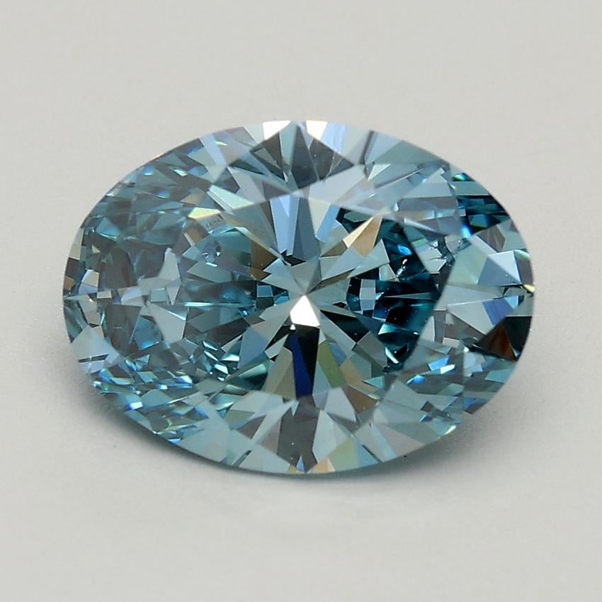 1.42 Ct. Fancy Vivid Blue Oval Lab Grown Diamond