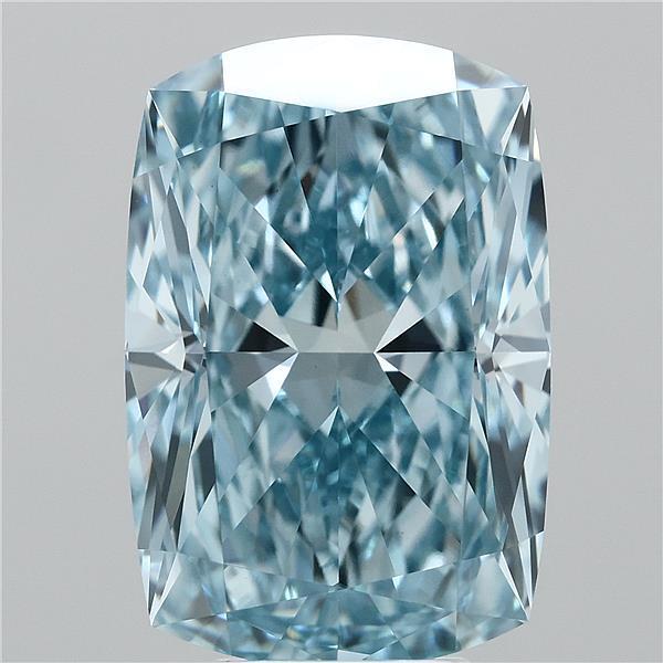 7.47 Ct. Fancy Vivid Blue Cushion Lab Grown Diamond