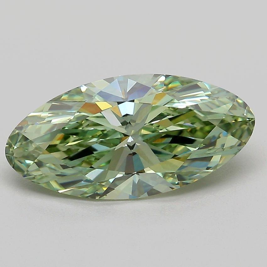 3.11 Ct. Fancy Vivid Green Oval Lab Grown Diamond