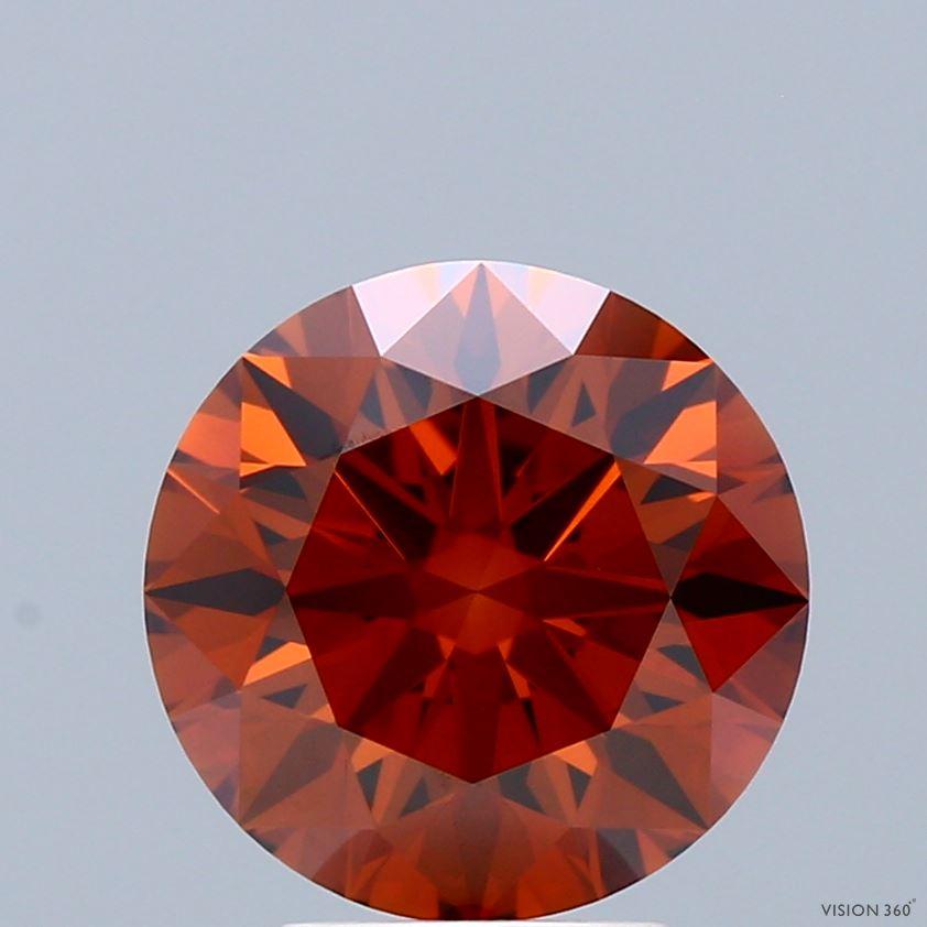 3.22 Ct. Fancy Deep  Orange Round Lab Grown Diamond
