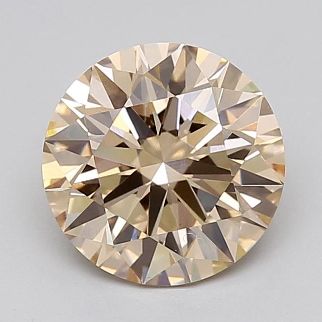 3.03 Ct. Light  Brown Round Lab Grown Diamond