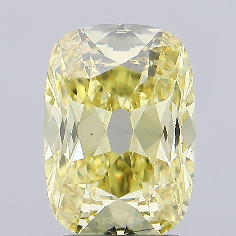 3.14 Ct. Fancy Yellow Cushion Lab Grown Diamond