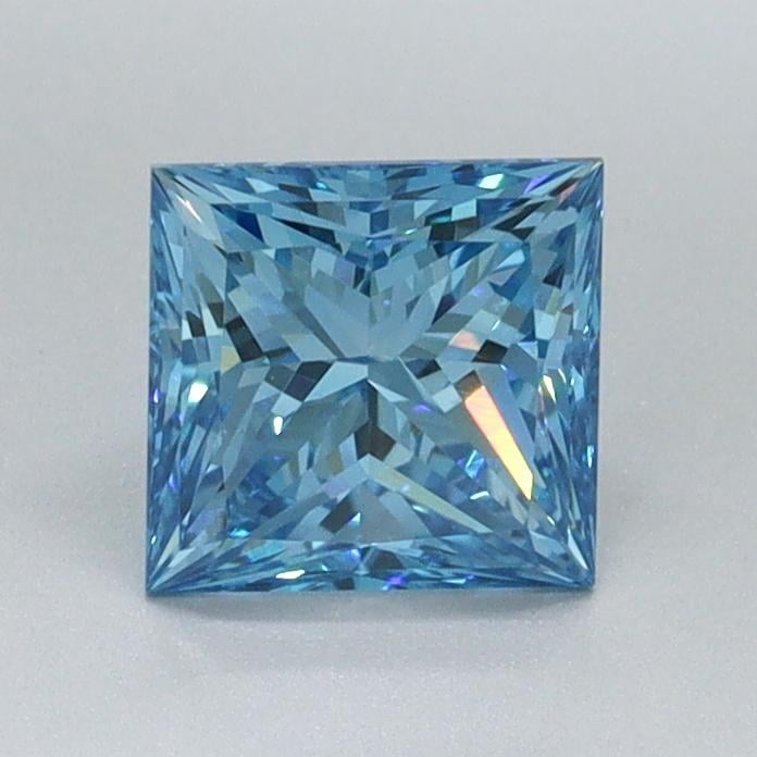 0.94 Ct. Fancy Vivid Malibu Blue Princess Lab Grown Diamond