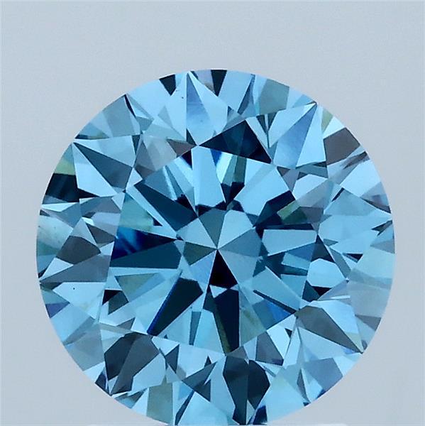1.98 Ct. Fancy Vivid Blue Round Lab Grown Diamond