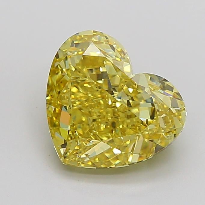 5.21 Ct. Fancy Vivid Yellow Heart Lab Grown Diamond
