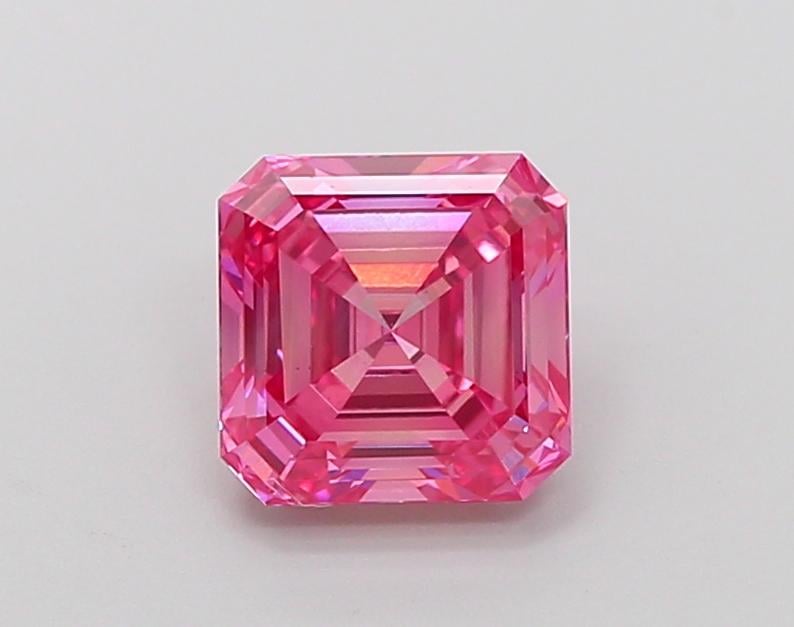 1.55 Ct. Fancy Vivid Pink Asscher Lab Grown Diamond