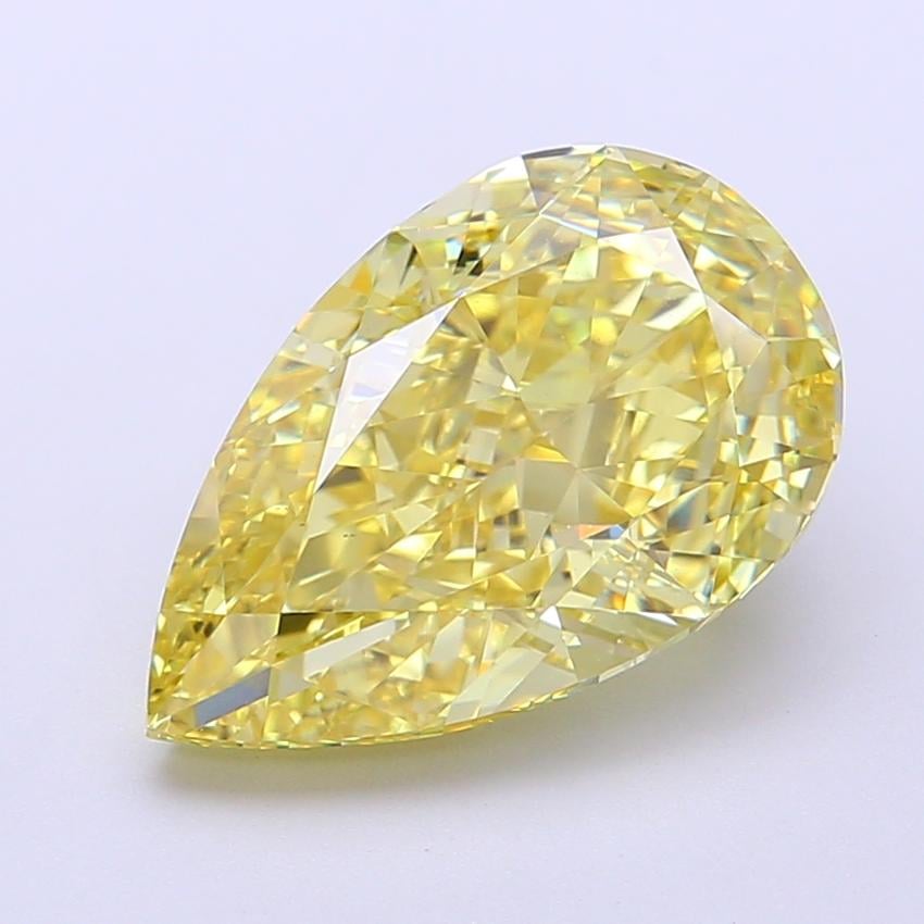 4.69 Ct. Fancy Intense Yellow Pear Lab Grown Diamond