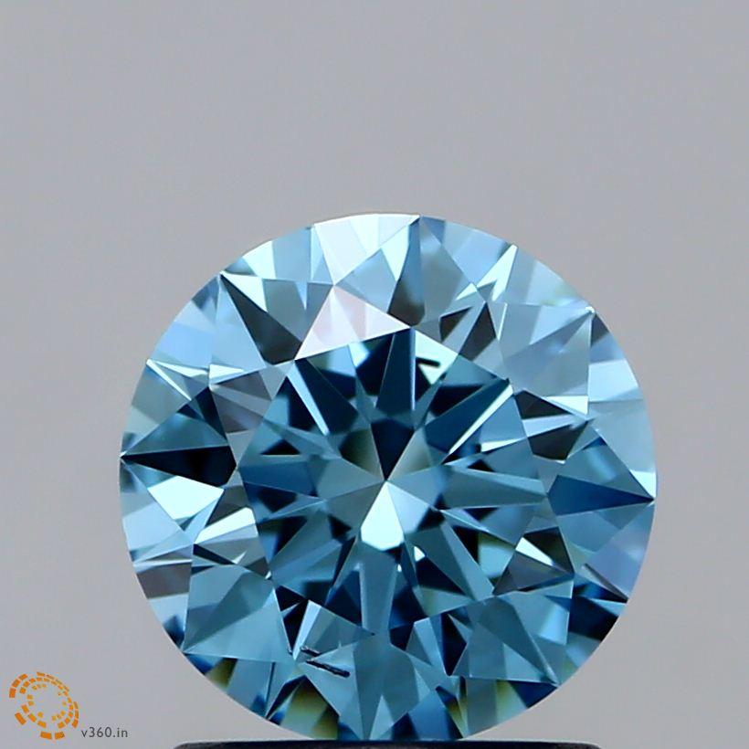 1.15 Ct. Fancy Intense Blue Round Lab Grown Diamond