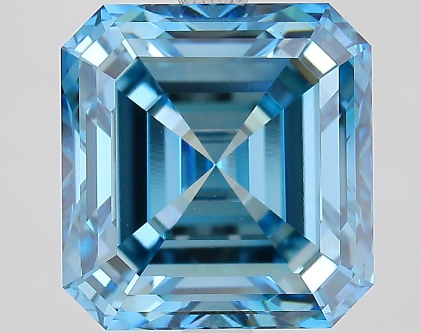 5.53 Ct. Fancy Vivid Blue Asscher Lab Grown Diamond