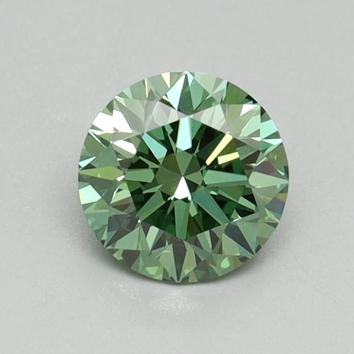 0.67 Ct. Fancy Vivid Pacific Green Round Lab Grown Diamond