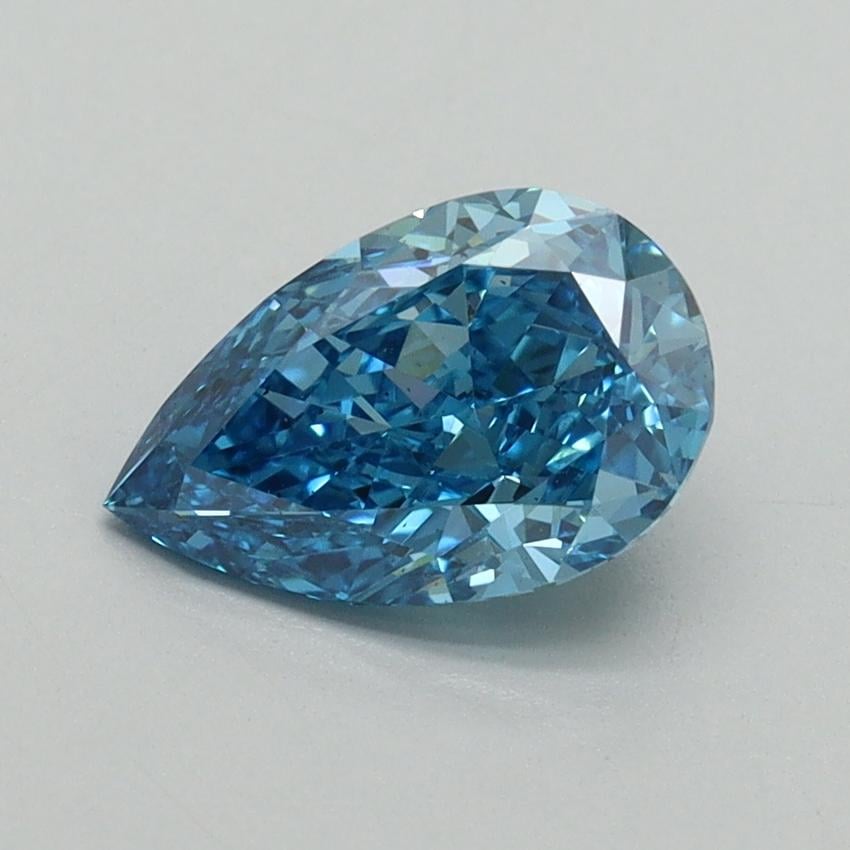 1.23 Ct. Fancy Vivid Blue Pear Lab Grown Diamond