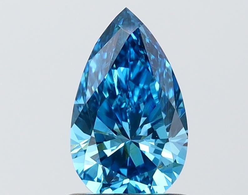 1.13 Ct. Fancy Vivid Blue Blue Pear Lab Grown Diamond