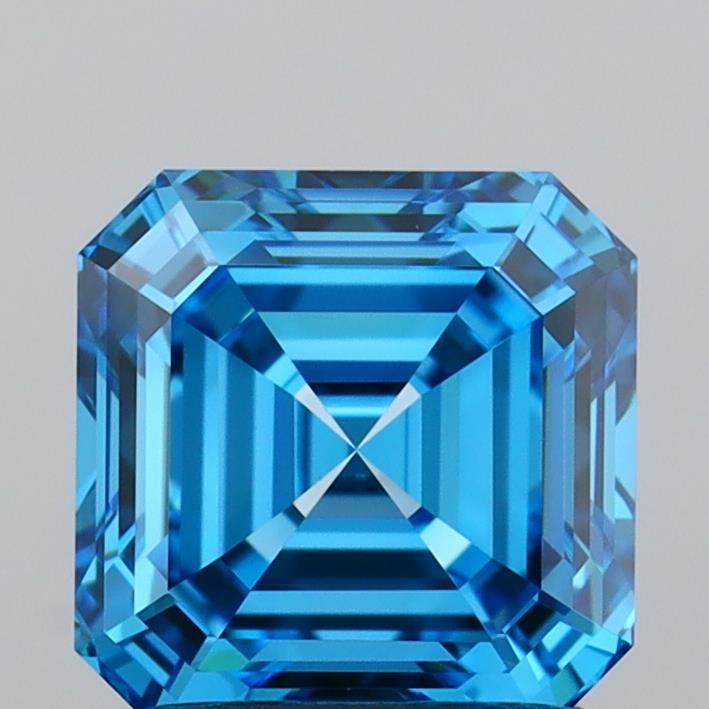 1.54 Ct. Fancy Vivid Blue Asscher Lab Grown Diamond