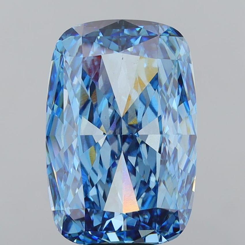 12.04 Ct. Fancy Vivid Blue Cushion Lab Grown Diamond