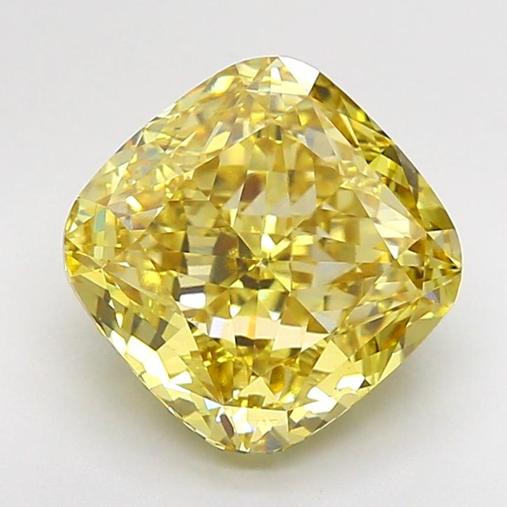 4.83 Ct. Fancy Intense  Yellow Cushion Lab Grown Diamond