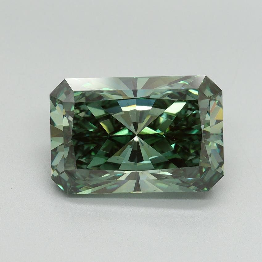 5.04 Ct. Fancy Vivid Green Radiant Lab Grown Diamond