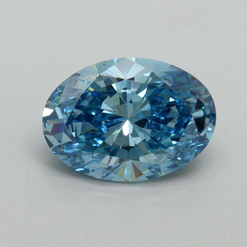 2.11 Ct. Fancy Vivid Blue Oval Lab Grown Diamond