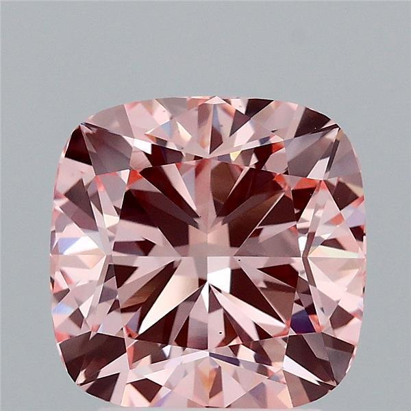 3.04 Ct. Fancy Intense Pink Cushion Lab Grown Diamond
