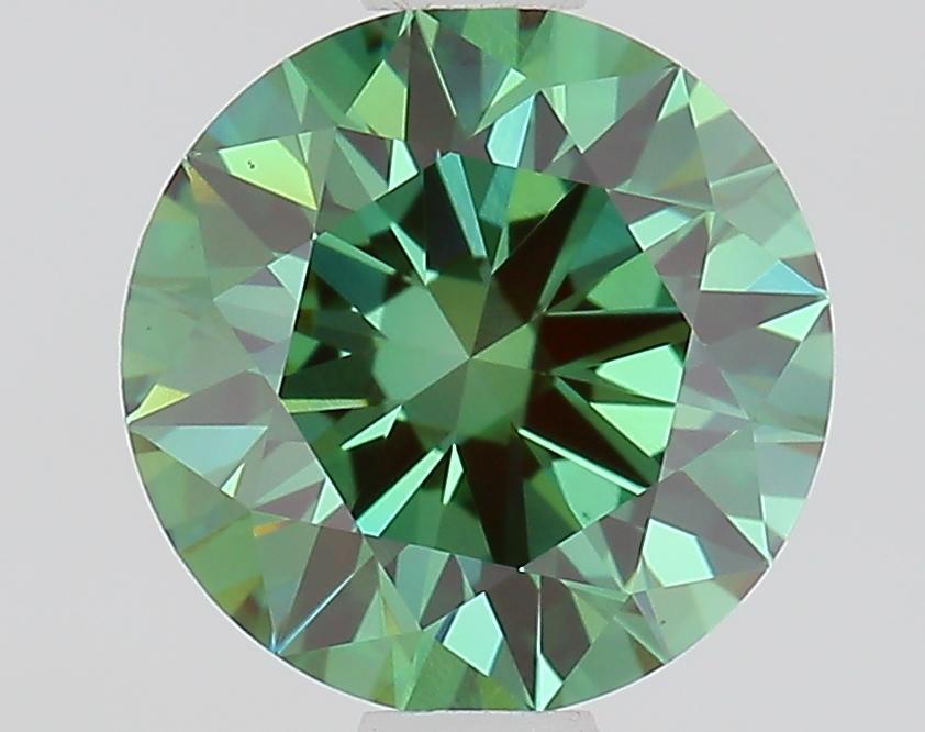 1.07 Ct. Fancy Vivid Green Round Lab Grown Diamond