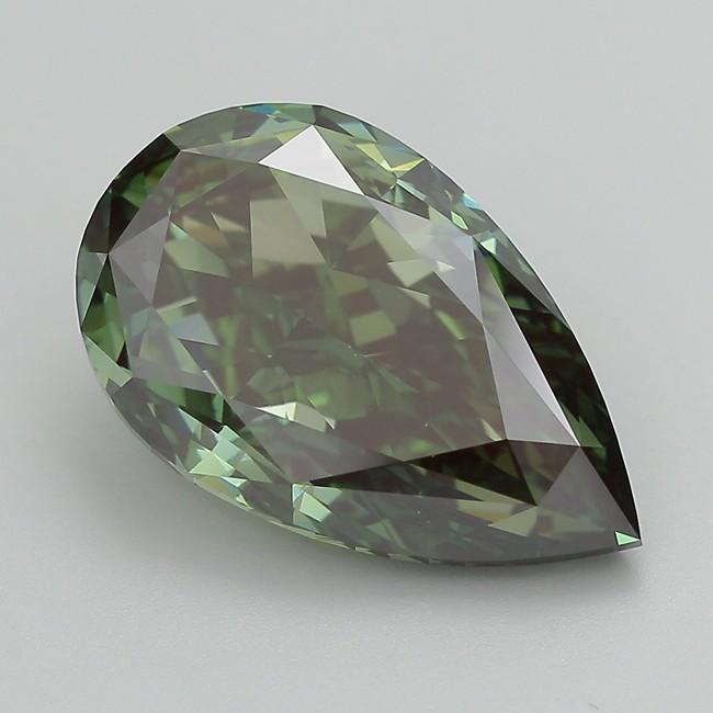 9.02 Ct. Fancy Vivid  Green Pear Lab Grown Diamond