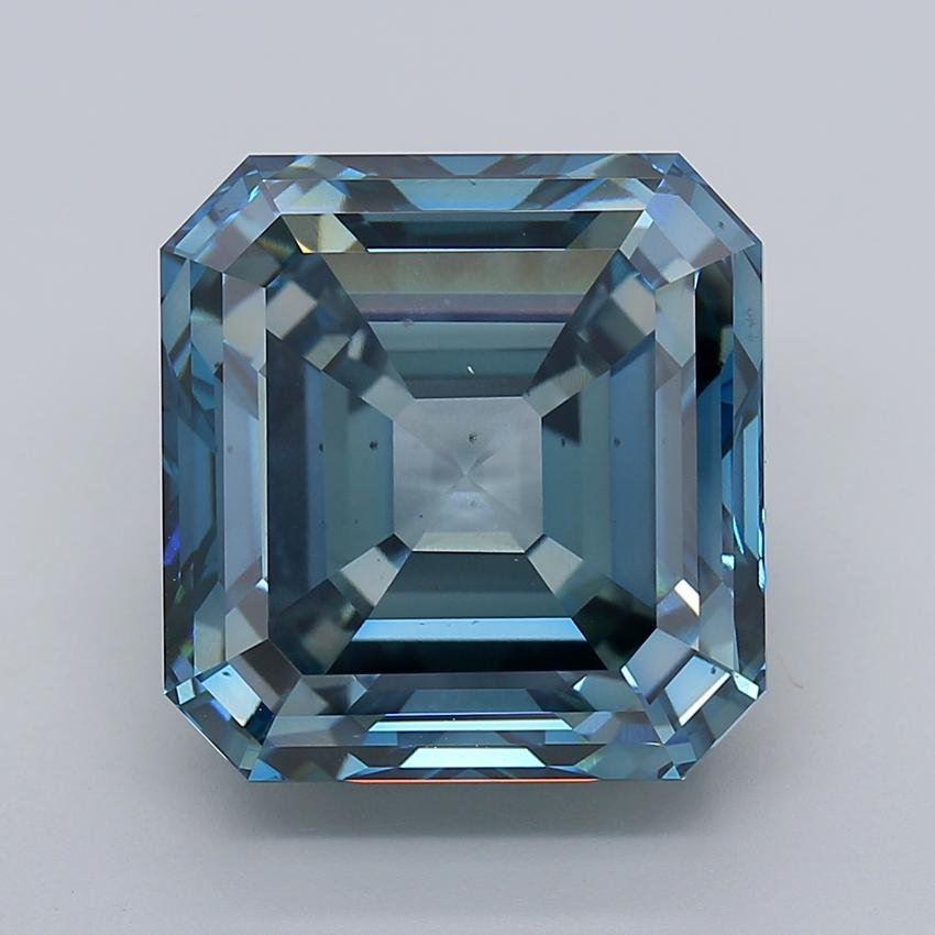 18.07 Ct. Fancy Vivid Blue Asscher Lab Grown Diamond